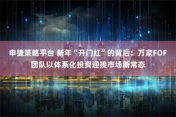 申捷策略平台 新年“开门红”的背后：万家FOF团队以体系化投资迎接市场新常态
